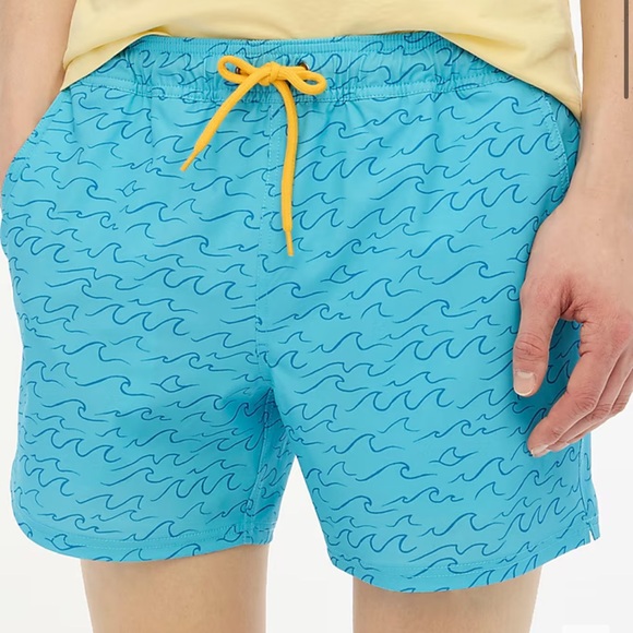 J. Crew 5” Swim Trunk in Meridian Blue - Picture 3 of 4